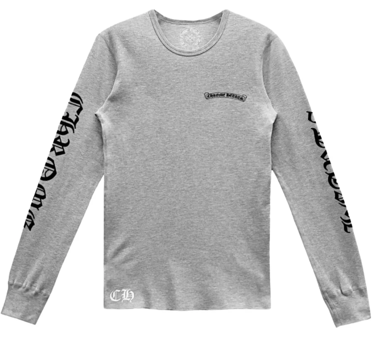 Chrome Hearts Scroll Logo Long-Sleeve Thermal T-Shirt Grey