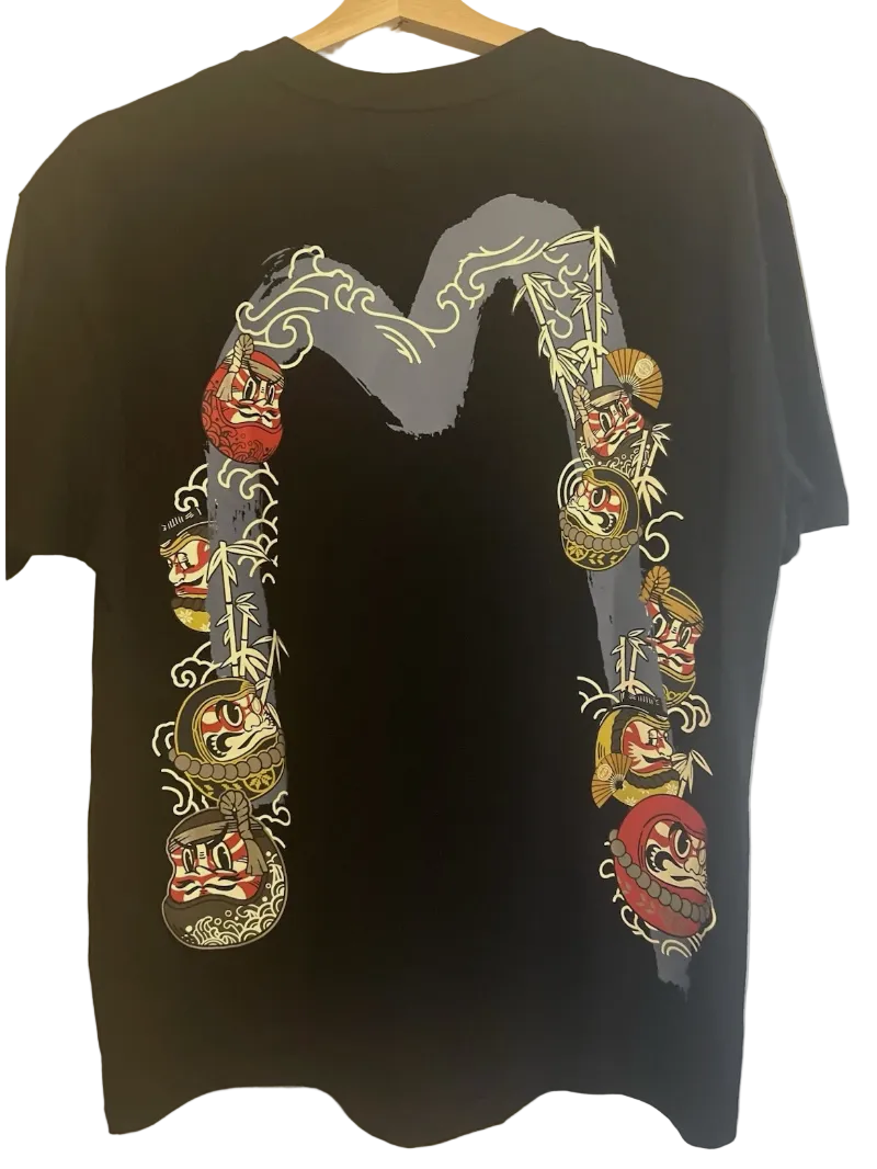 Evisu Kumadori Daruma Daicock Print Relax Fit T-shirt