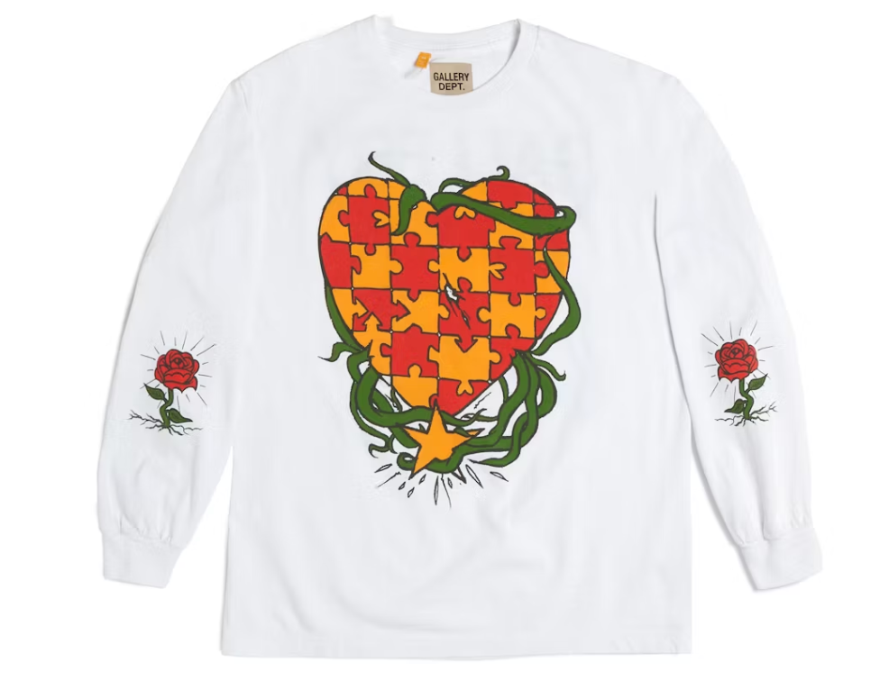 Gallery Dept. Puzzle Heart L/S Tee White