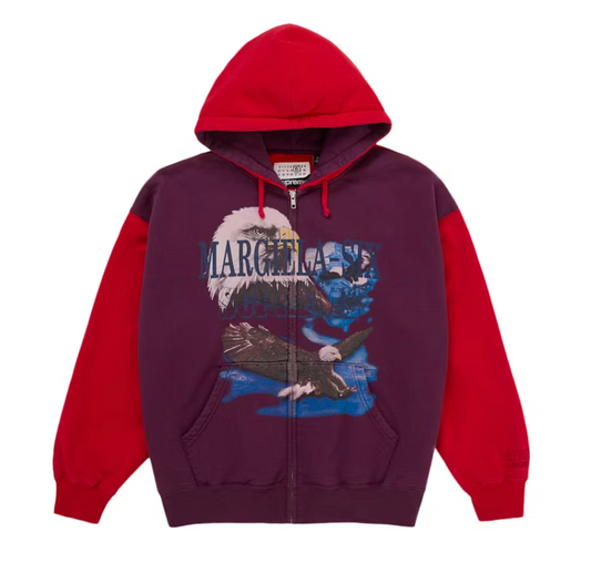 Supreme MM6 Maison Margiela Eagle Zip Up Hooded Sweatshirt Red
