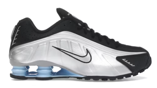 Nike Shox R4 Metallic Silver Black Psychic Blue
