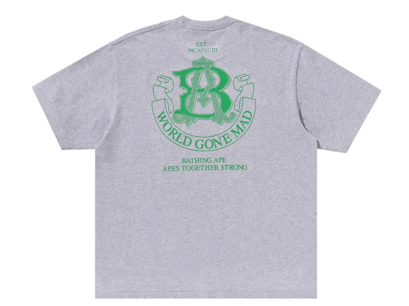 BAPE College Logo Relaxed Fit Tee Heather Grey