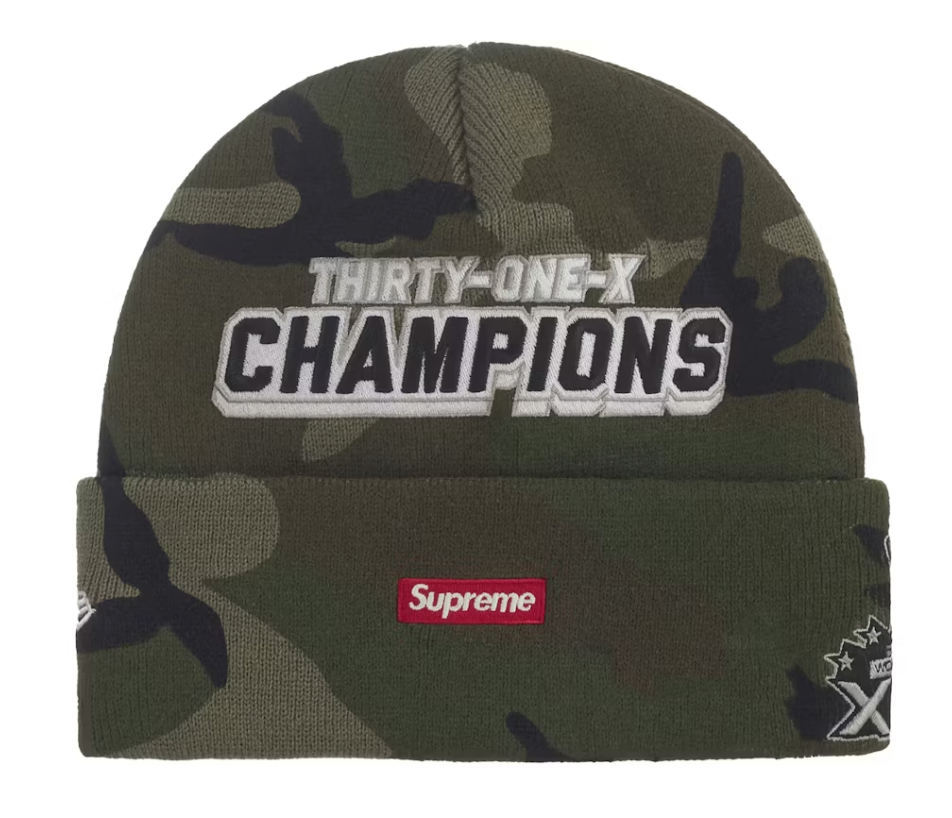 Supreme New Era Football Beanie Woodland Camo