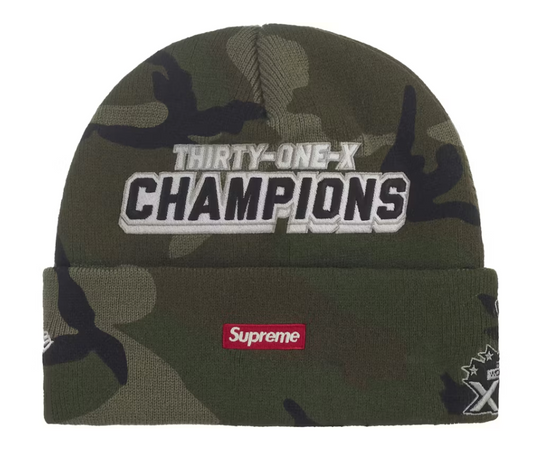Supreme New Era Football Beanie Woodland Camo