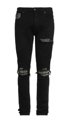 Amiri MX1 Black White Cotton Patch Jeans Aged Black