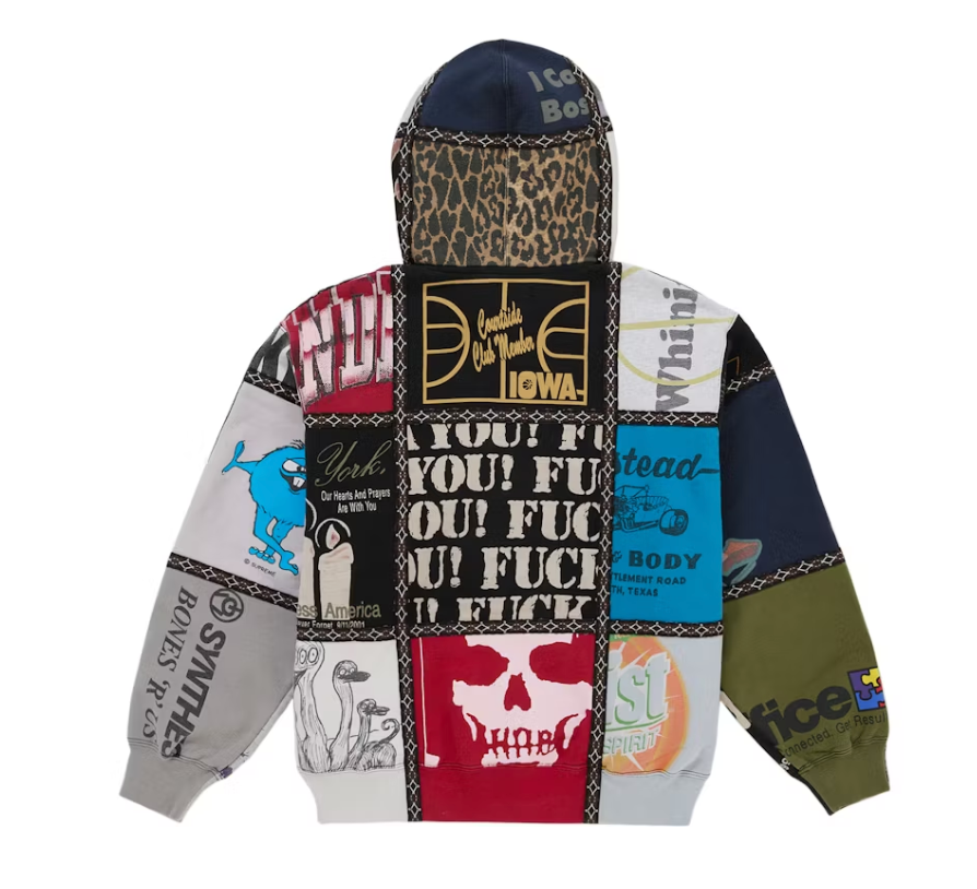 Supreme Number (N)ine Patchwork Zip Up Hooded Sweatshirt Multicolor