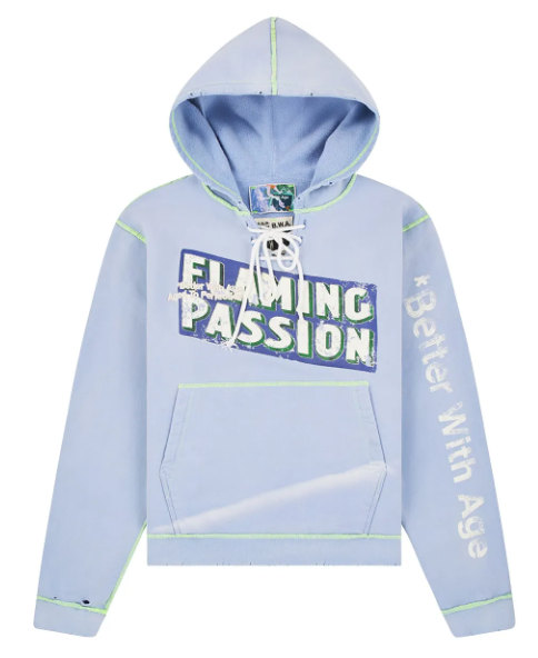 Better With Age Flaming Passion Hoodie Blue