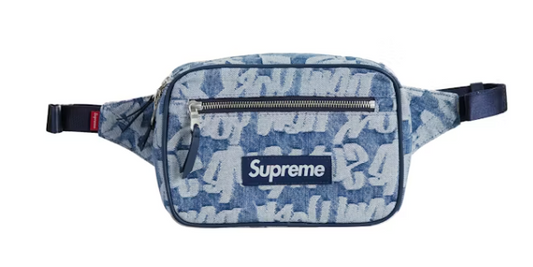Supreme Fat Tip Jacquard Denim Waist Bag Blue