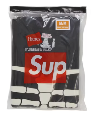 Supreme Hanes Bones Thermal Crew FW25 (1 Pack) Black