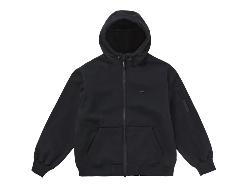 Supreme WINDSTOPPER Zip Up Hooded Sweatshirt Black