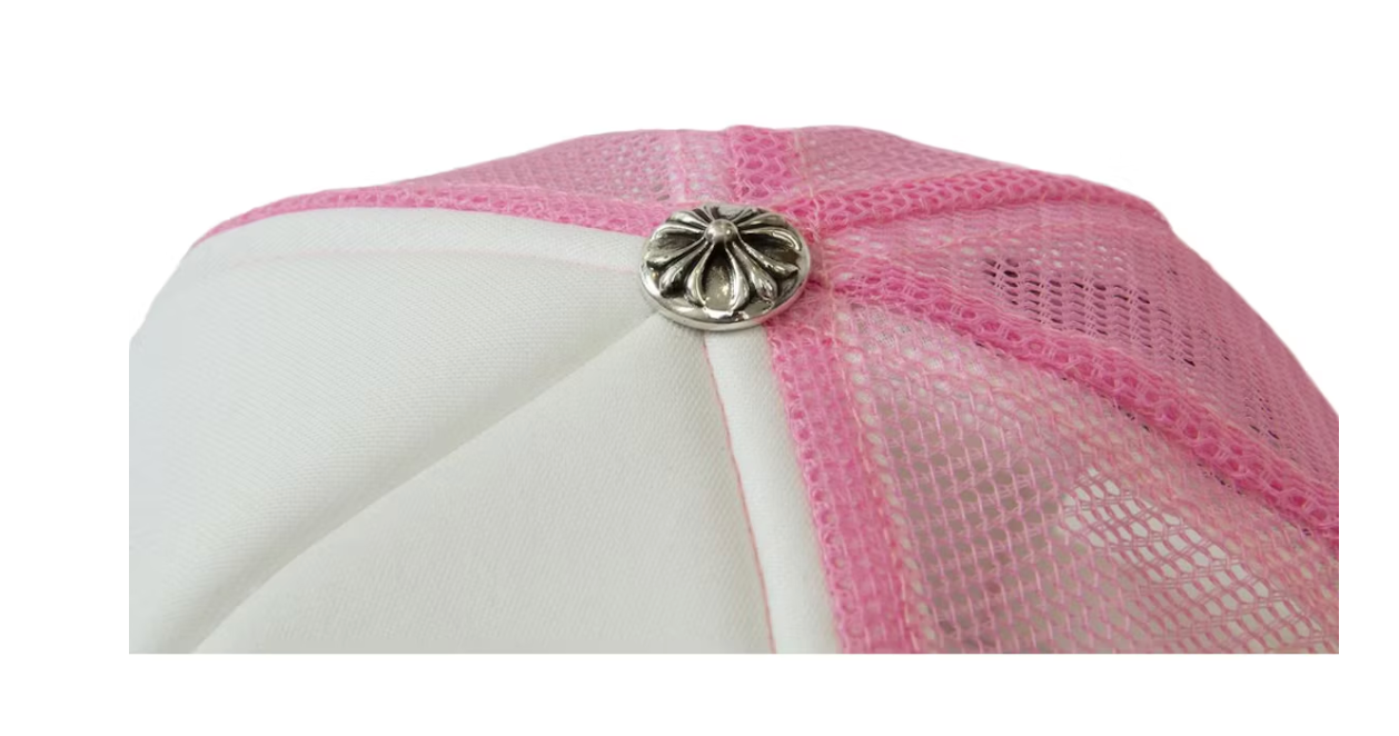 Chrome Hearts Matty Boy Sex Records Horse Shoe Trucker Hat Pink/White