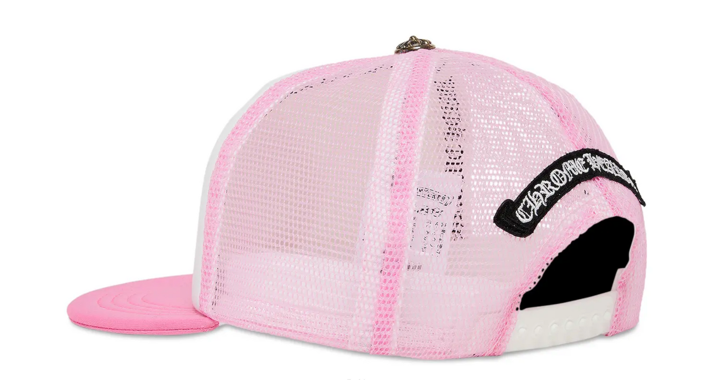 Chrome Hearts Matty Boy Sex Records Horse Shoe Trucker Hat Pink/White