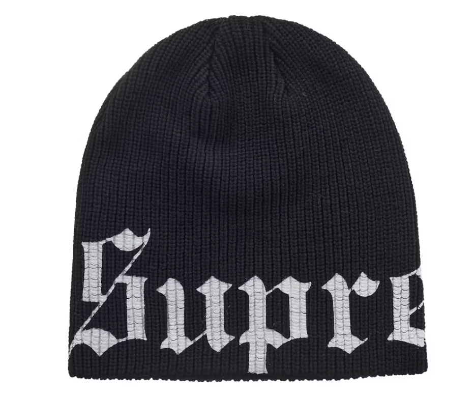 Supreme Old English Printed Beanie (SS26) Black