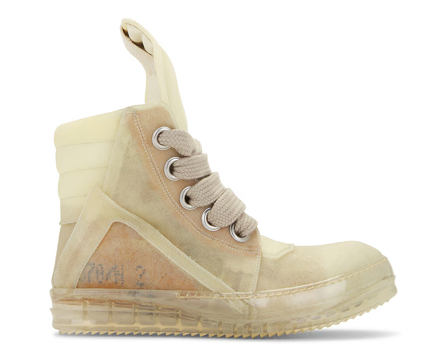 Rick Owens Jumbo Lace Geobasket Natural Clear Sneaker