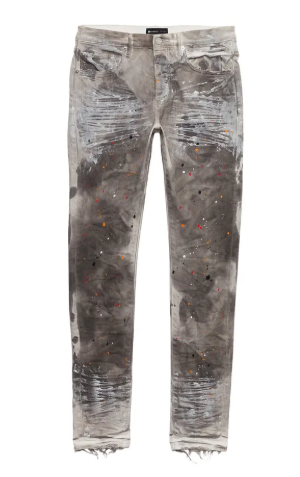PURPLE BRAND Soft Wax Paint Pants White