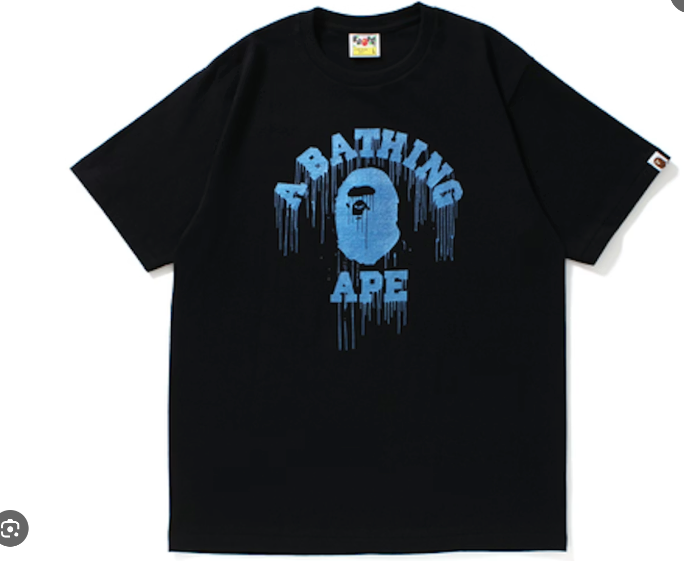 Bape Drip College T-Shirt Navy Blue