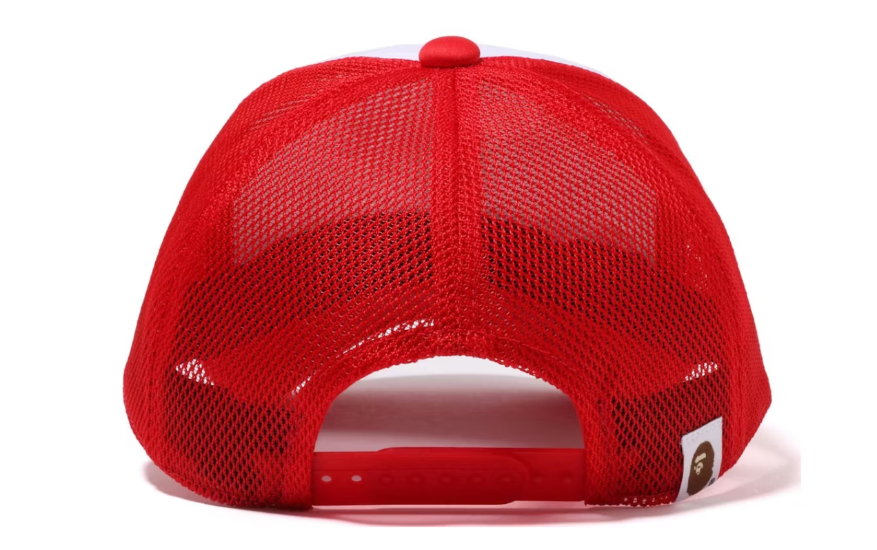 BAPE College Mesh Cap Red