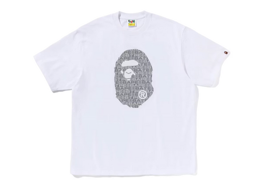 BAPE Lux Sport Pattern Ape Head Relaxed Fit Tee White