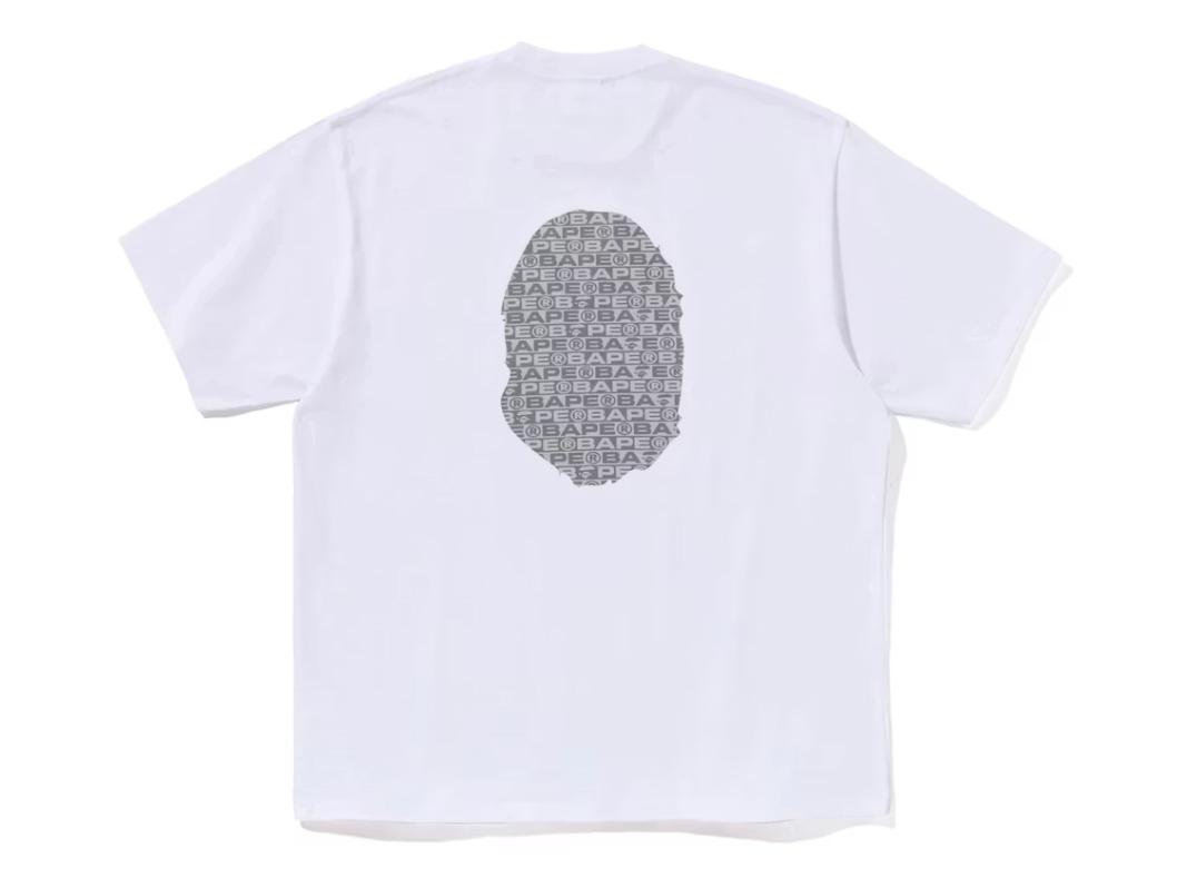 BAPE Lux Sport Pattern Ape Head Relaxed Fit Tee White