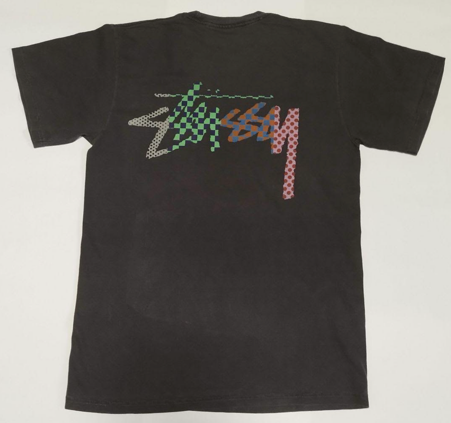 Stussy Checkerstock Logo Pocket T-Shirt Grey