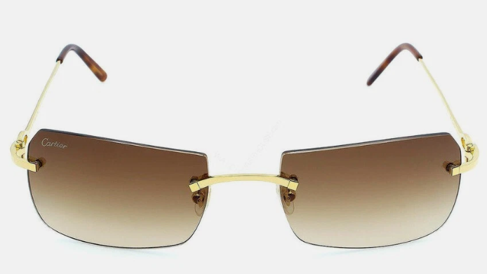Cartier C Décor Sunglasses Gold Brown