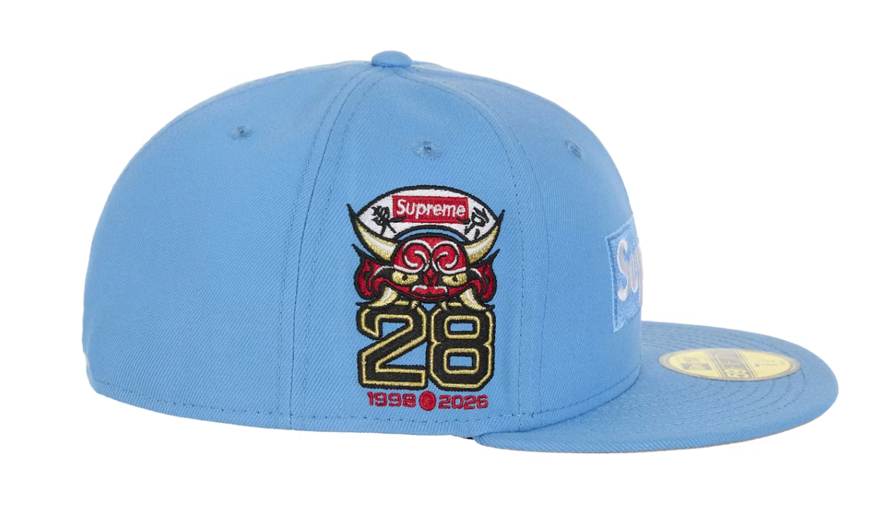 Supreme Shop Box Logo New Era 59Fifty Fitted Hat Light Blue
