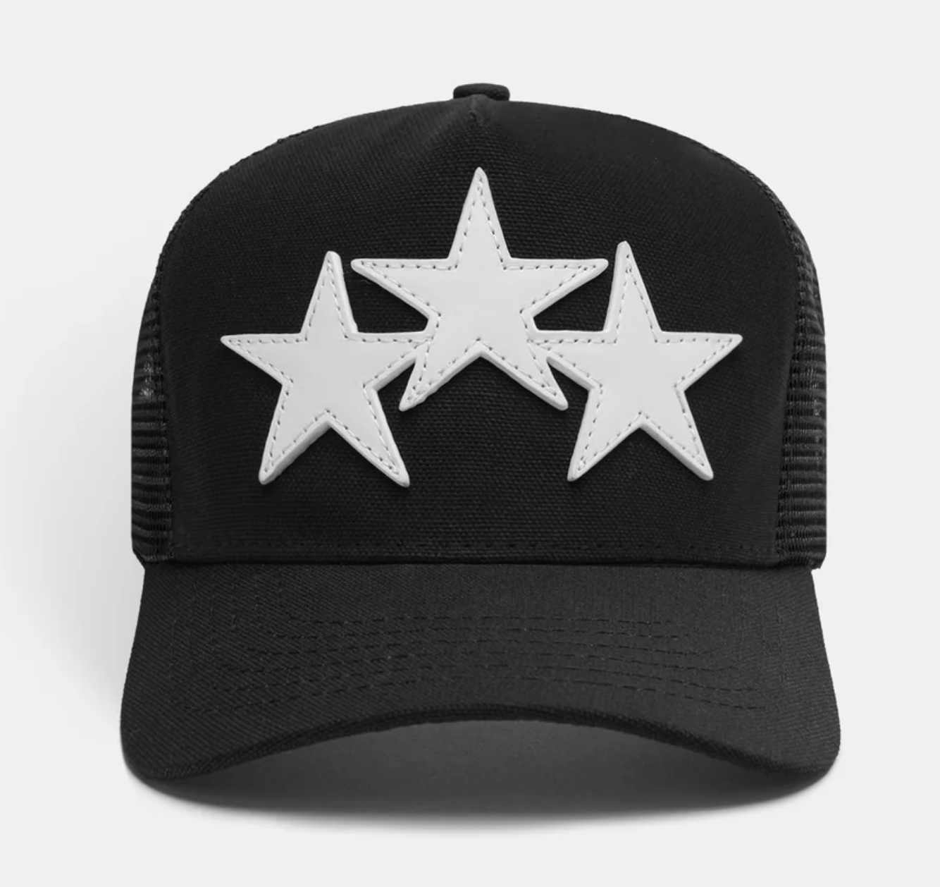 Amiri 3 Star Trucker Hat Black White