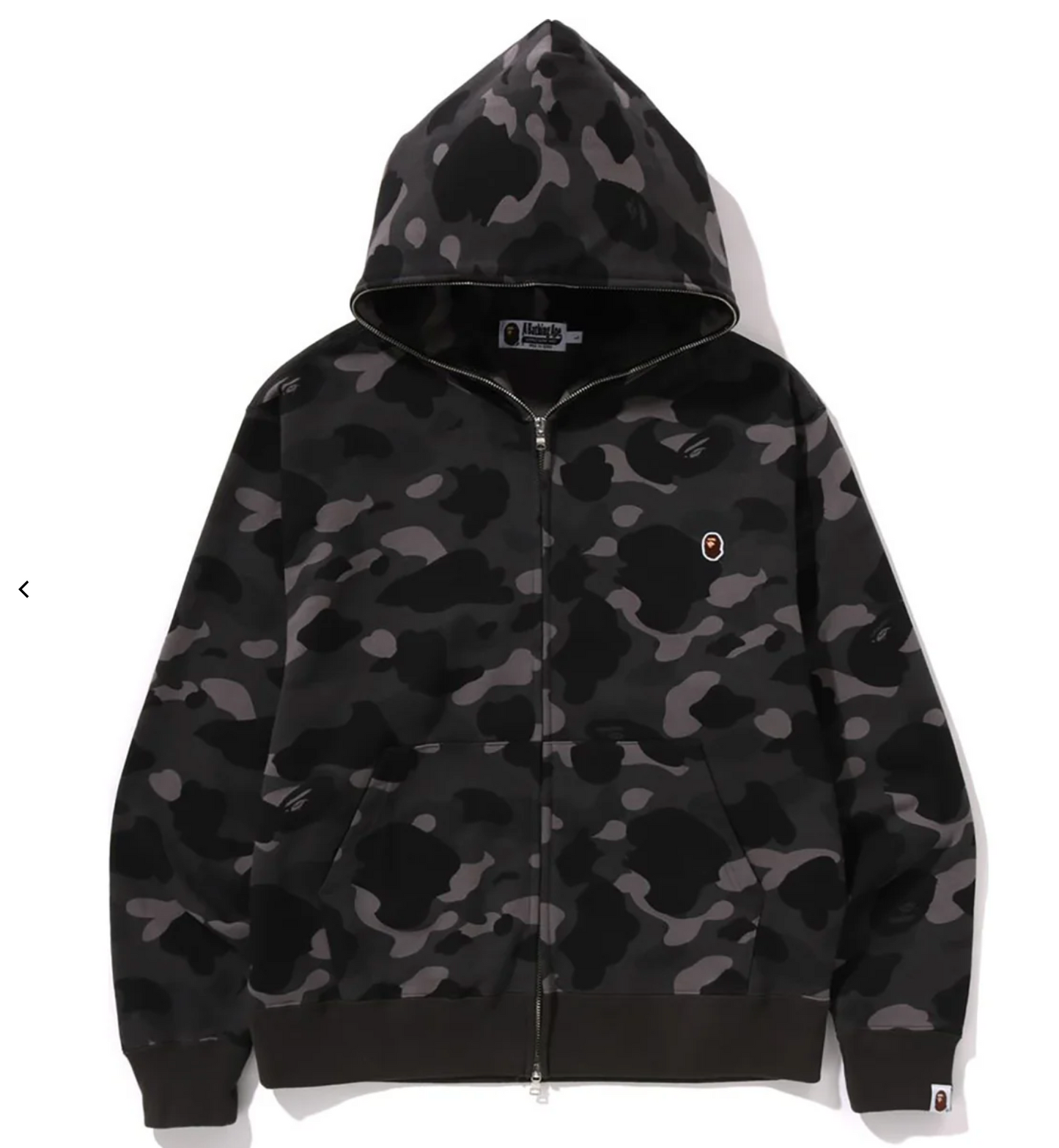 Bape One Point Color Camo Full Zip Up Hoodie Black