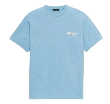 Balenciaga Campaign Politcal Logo T-Shirt Baby Blue