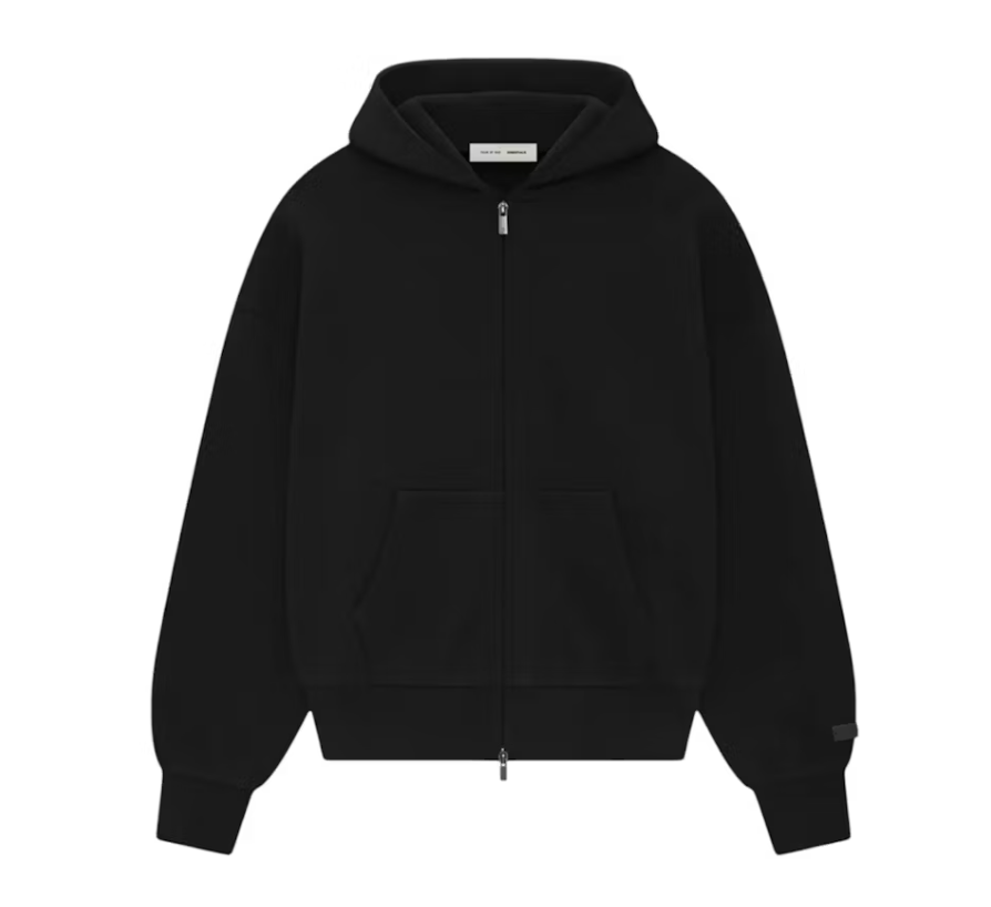 Fear of God Essentials Classic Hood Zip Up Sweatshirt Black