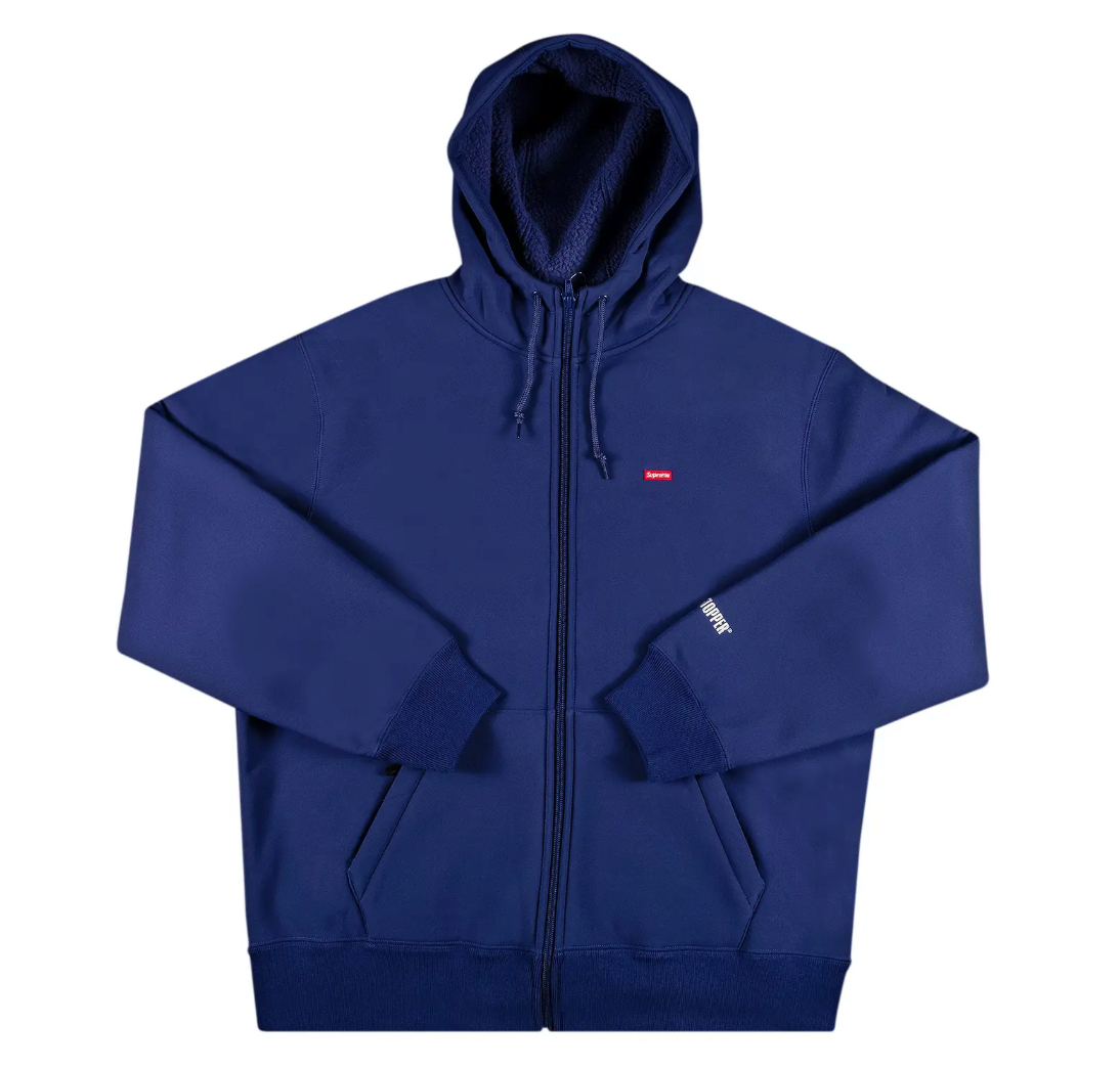 Supreme WINDSTOPPER Zip Up Hooded Sweatshirt Washed Navy
