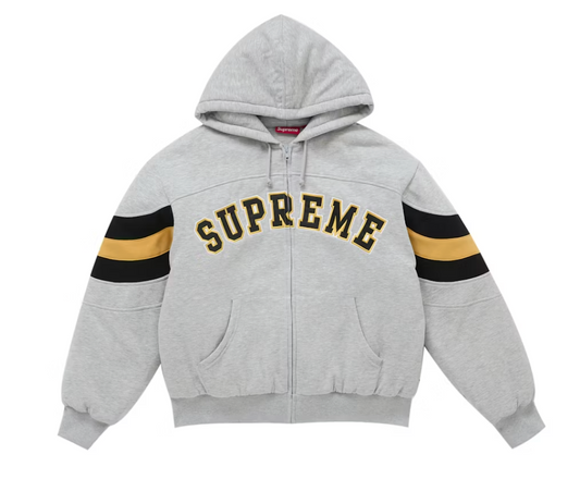 Supreme Filled Zip Up Hooded Sweatshirt Heather Grey