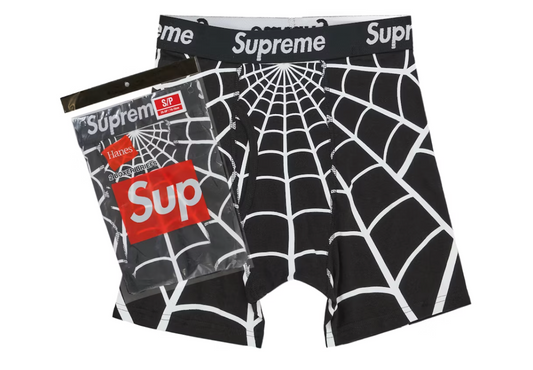 Supreme Hanes Spider-Man Boxer Briefs (2 Pack) Black