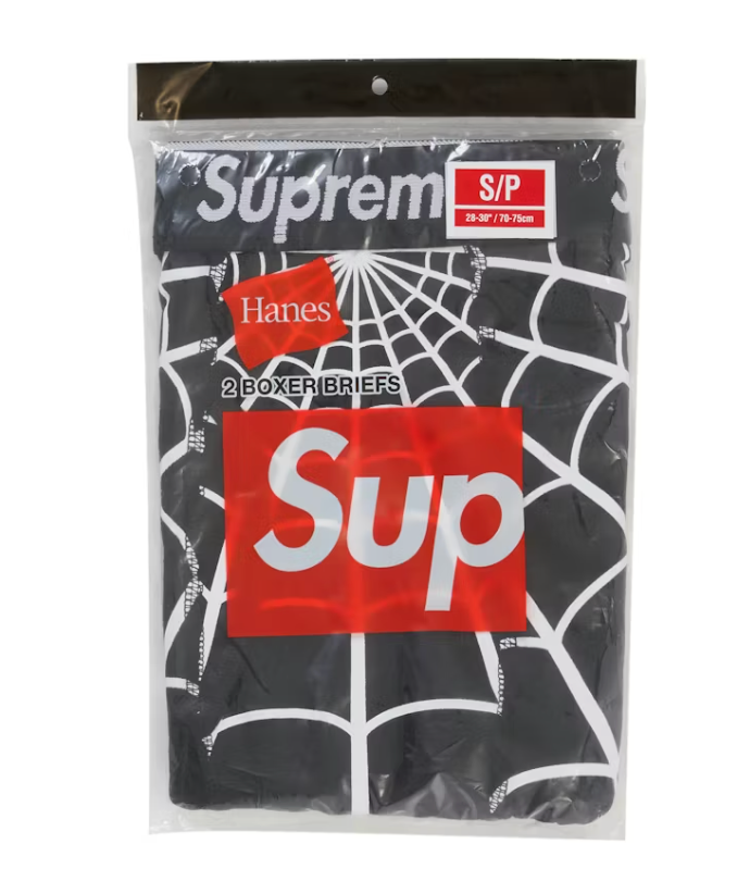 Supreme Hanes Spider-Man Boxer Briefs (2 Pack) Black