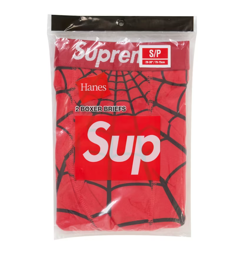Supreme Hanes Spider-Man Boxer Briefs (2 Pack) Red