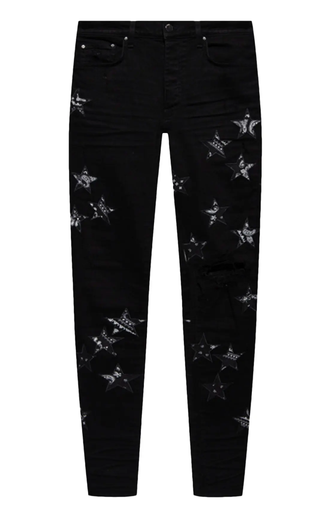 Amiri Bandana Star Patch Jeans Black/Black