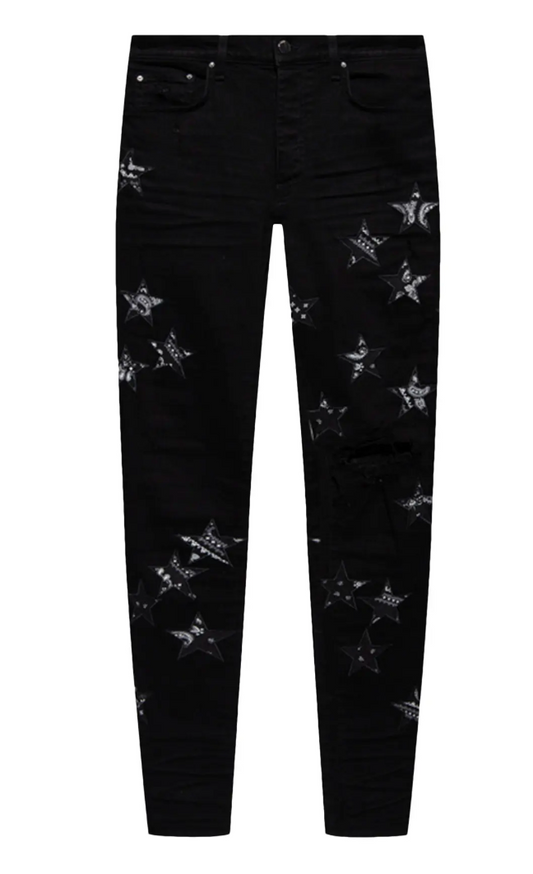 Amiri Bandana Star Patch Jeans Black/Black
