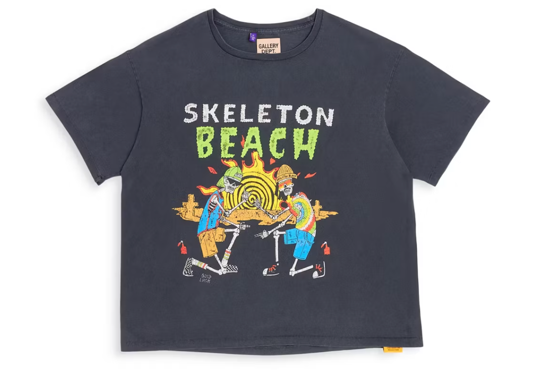 Gallery Dept. Skeleton Beach T-shirt Vintage Black
