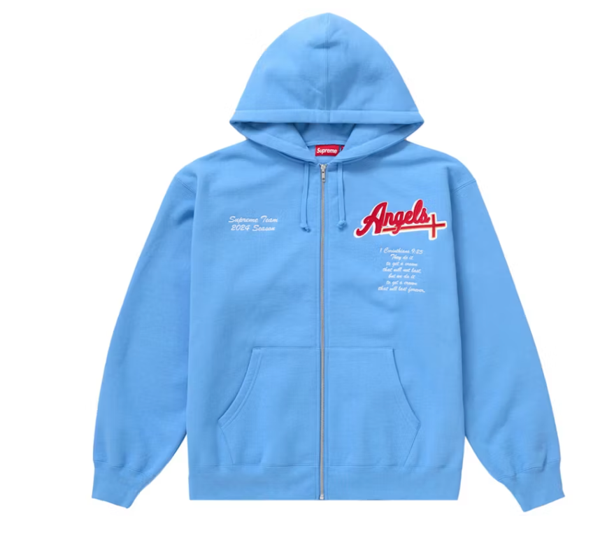 Supreme Salvation Zip Up Hooded Sweatshirt Light Blue