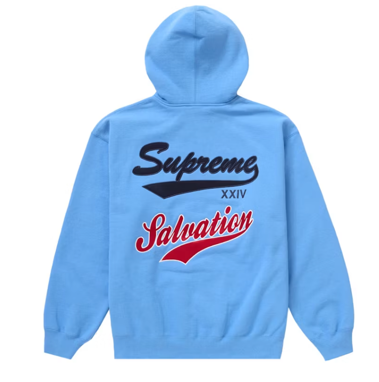 Supreme Salvation Zip Up Hooded Sweatshirt Light Blue