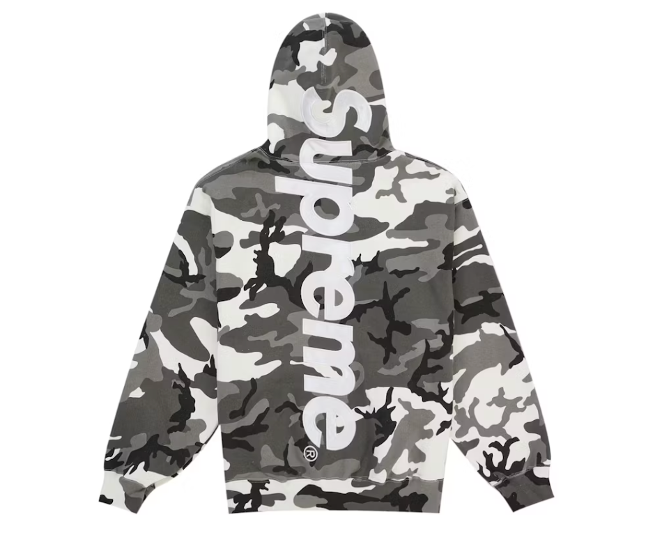 Supreme Satin Applique Hooded Sweatshirt (SS26) Snow Camo