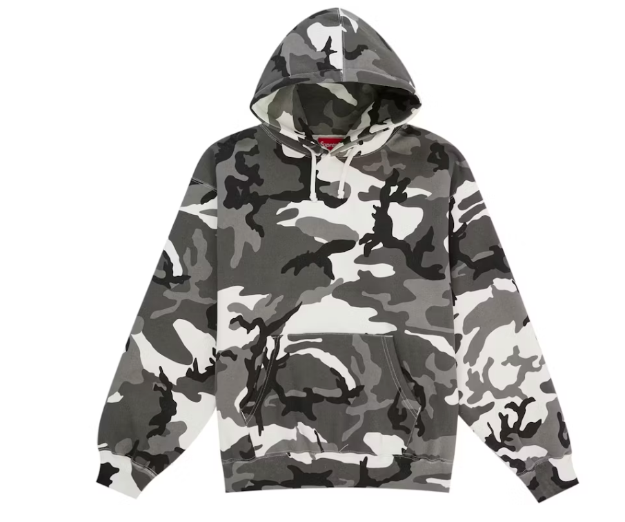 Supreme Satin Applique Hooded Sweatshirt (SS26) Snow Camo