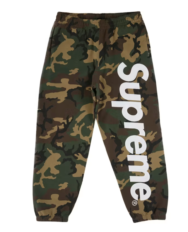 Supreme Satin Applique Hooded Sweatshirt & Sweatpants Set (SS26) Woodland Camo