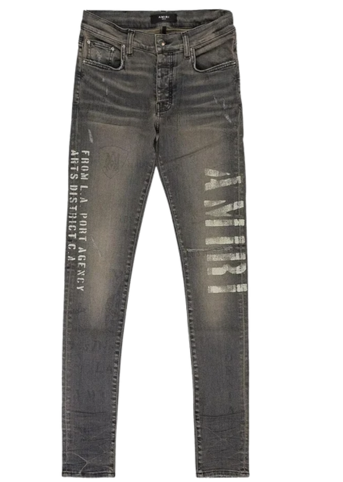 Amiri Military Stencil Jeans Aged Grey