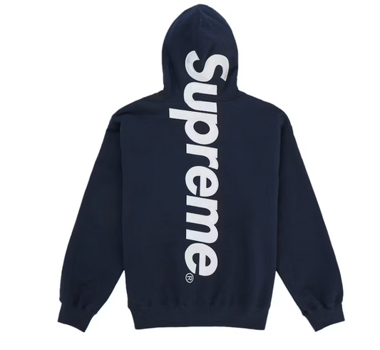 Supreme Satin Applique Hooded Sweatshirt & Sweatpants Set (SS26) Washed Navy