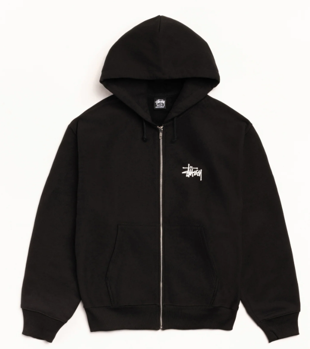 Stussy Basic Zip Up Hoodie Black