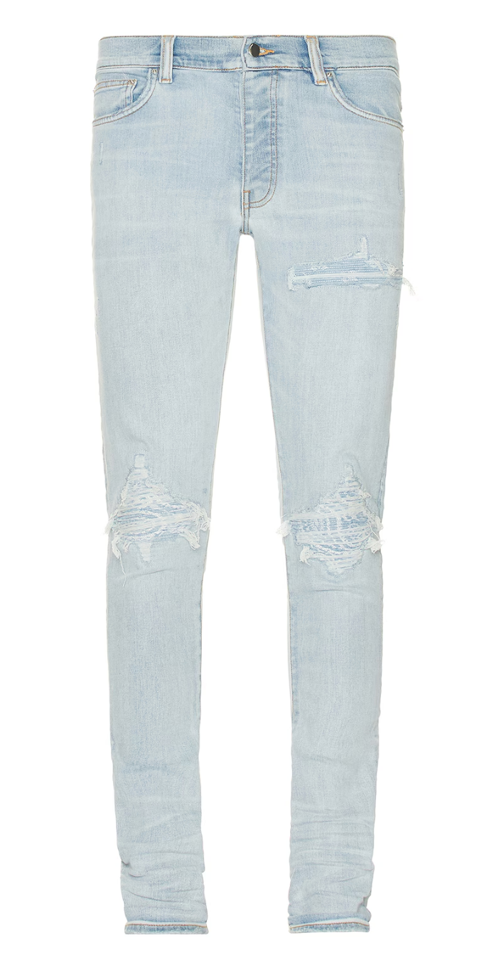 Amiri MX1 Bandana Jacquard Jeans Sky Indigo
