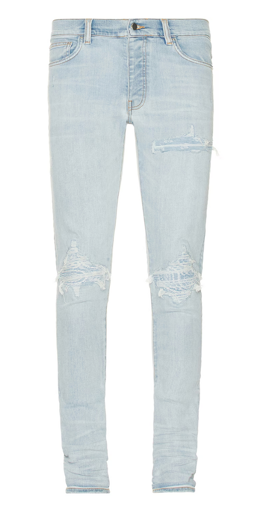 Amiri MX1 Bandana Jacquard Jeans Sky Indigo