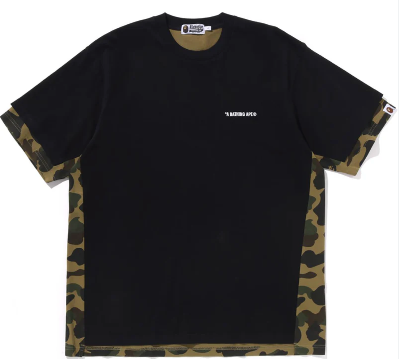 Bape 1st Camo Heavy Washed Blocking T-Shirt Black
