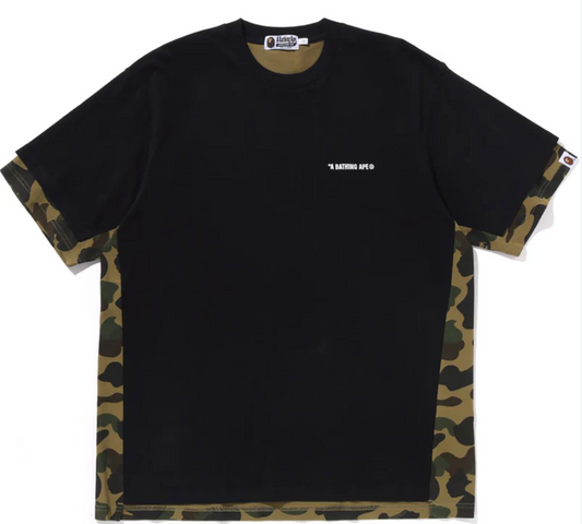 Bape 1st Camo Heavy Washed Blocking T-Shirt Black